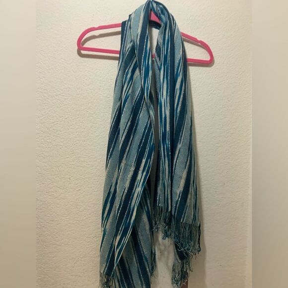 NWT Missoni Wool Blend  Scarf blue .Made in Italy - Picture 1 of 6